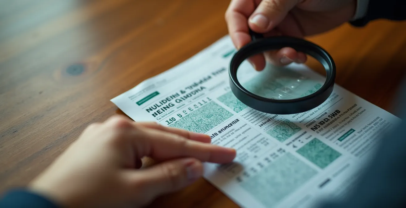 Vue macro de mains analysant des graphiques financiers avec loupe